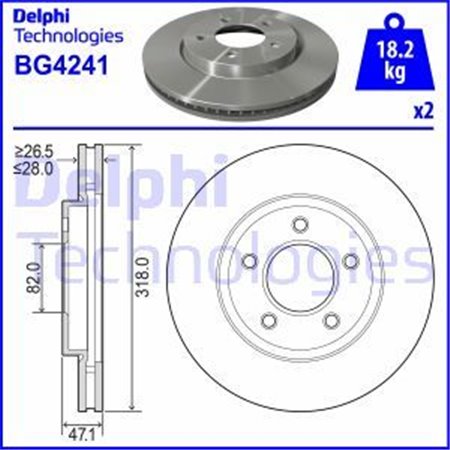 BG4241 Brake Disc DELPHI