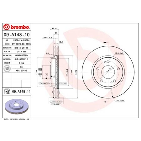 09.A148.11 Тормозной диск BREMBO