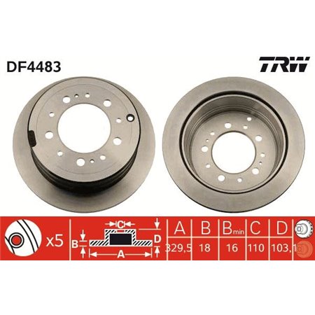 DF4483  Brake disc TRW 