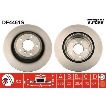 DF4461S Brake Disc TRW