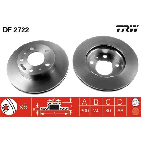 DF2722 Brake Disc TRW