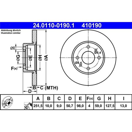 24.0110-0190.1 Bromsskiva ATE