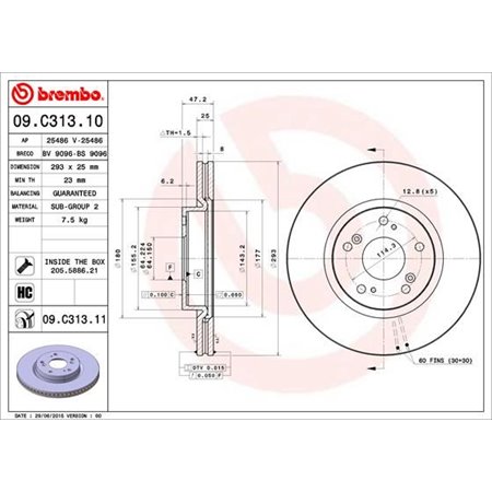 09.C313.11 Brake Disc BREMBO