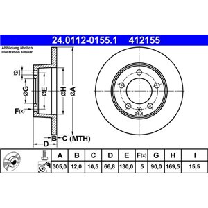 24.0112-0155.1  Brake disc ATE 