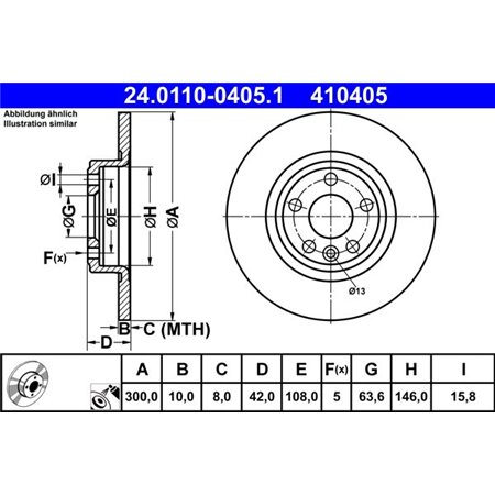 24.0110-0405.1 Bromsskiva ATE