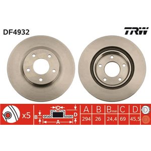 DF4932 Brake Disc TRW - Top1autovaruosad