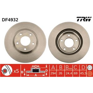 DF4932 Тормозной диск TRW - Top1autovaruosad