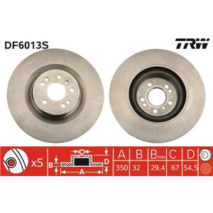 DF6013S  Brake disc TRW 