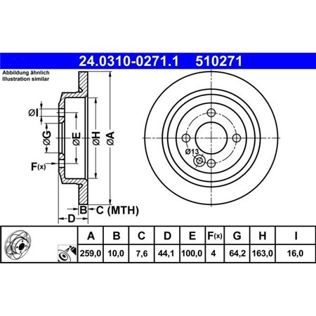 24.0310-0271.1 Brake Disc ATE