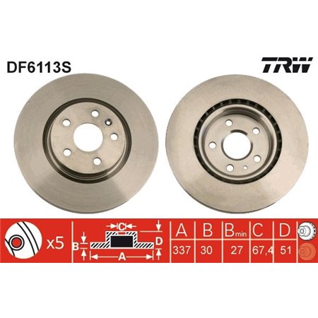 DF6113S Brake Disc TRW