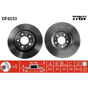 DF4233 Brake Disc TRW - Top1autovaruosad