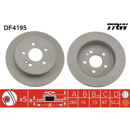 DF4195 Brake Disc TRW