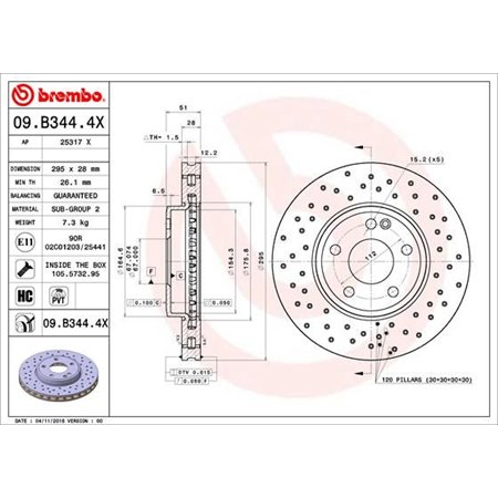 09.B344.4X Piduriketas BREMBO