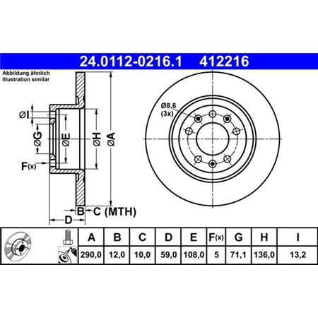 24.0112-0216.1 Brake Disc ATE