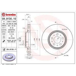 09.9130.11 Bromsskiva BREMBO - Top1autovaruosad