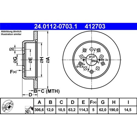 24.0112-0703.1 Brake Disc ATE