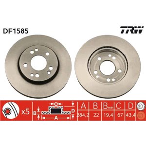 DF1585  Brake disc TRW 