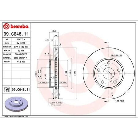 09.C648.11 Тормозной диск BREMBO