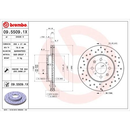 09.5509.1X Brake Disc BREMBO