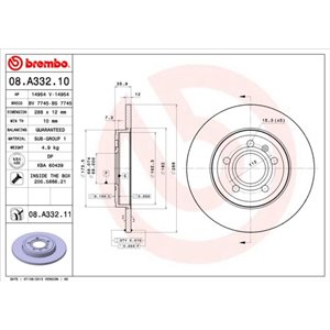 08.A332.11 Тормозной диск BREMBO     