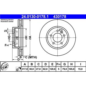 24.0130-0178.1 Brake Disc ATE - Top1autovaruosad