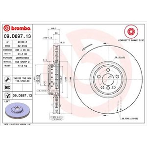 09.D897.13  Two piece brake disc BREMBO 