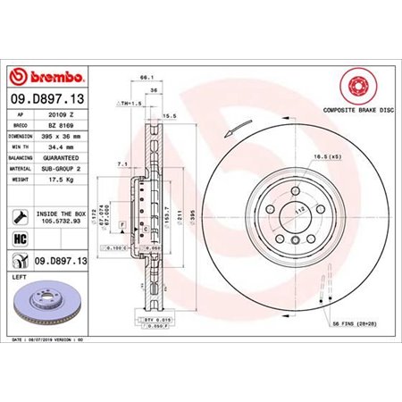 09.D897.13 Brake Disc BREMBO