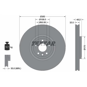 92308105 Bromsskiva TEXTAR - Top1autovaruosad