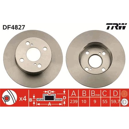 DF4827  Brake disc TRW 