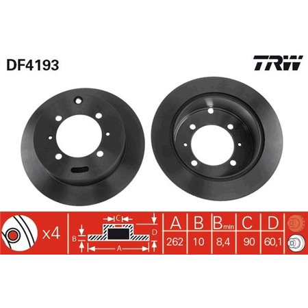 DF4193  Brake disc TRW 