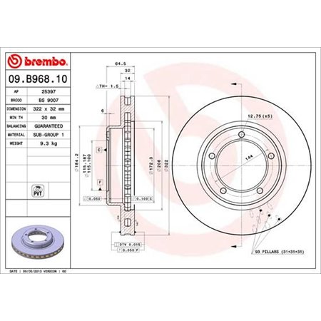 09.B968.11 Brake Disc BREMBO