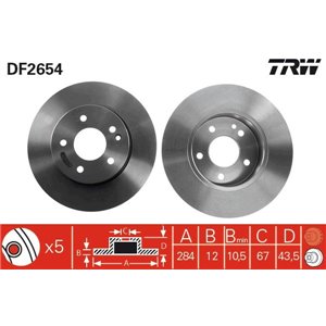 DF2654 Brake Disc TRW - Top1autovaruosad