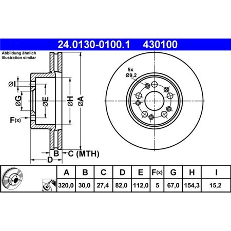 24.0130-0100.1 Brake Disc ATE