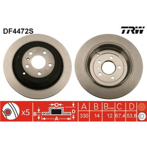 DF4472S Brake Disc TRW - Top1autovaruosad