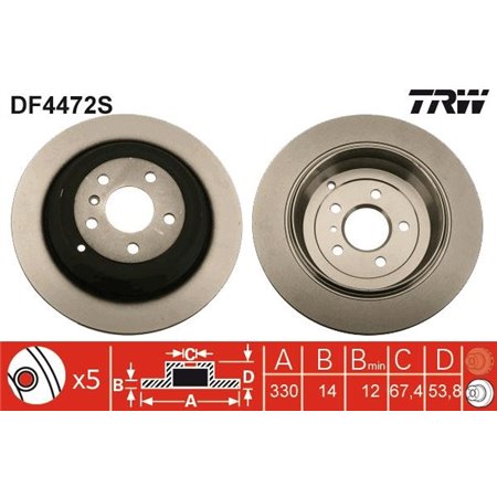 DF4472S Brake Disc TRW