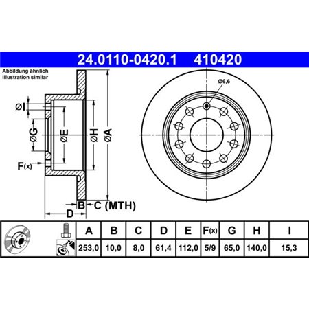 24.0110-0420.1 Bromsskiva ATE