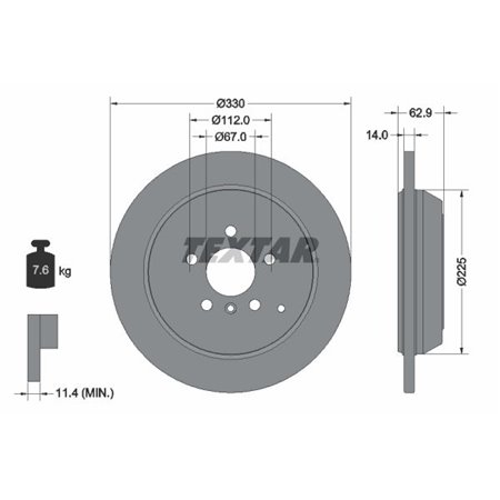 92150803 Brake Disc TEXTAR