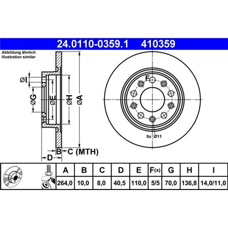 24.0110-0359.1 Bromsskiva ATE