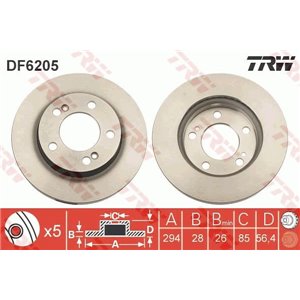 DF6205 Brake Disc TRW - Top1autovaruosad