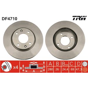 DF4710 Тормозной диск TRW - Top1autovaruosad