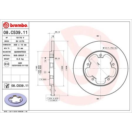 08.C539.11 Brake Disc BREMBO