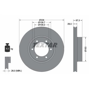 92137300 Тормозной диск TEXTAR - Top1autovaruosad