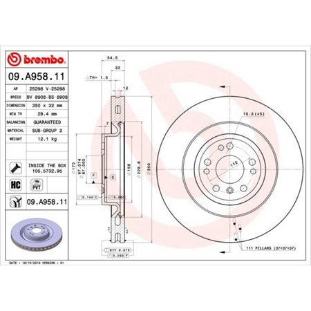 09.A958.11 Brake Disc BREMBO