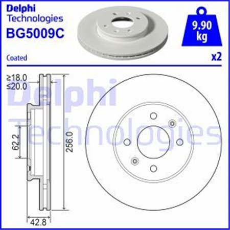 BG5009C Bromsskiva DELPHI