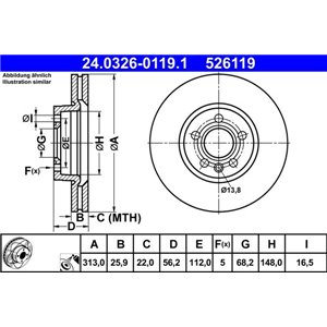 24.0326-0119.1 Brake Disc ATE - Top1autovaruosad