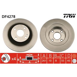 DF4278 Brake Disc TRW - Top1autovaruosad