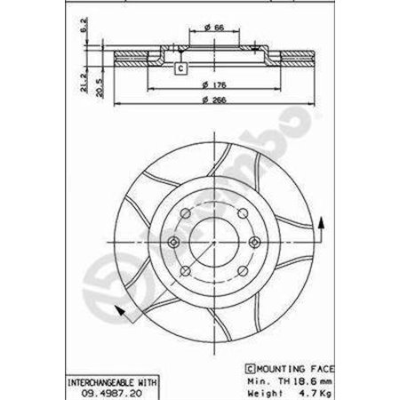 09.4987.76 Brake Disc BREMBO