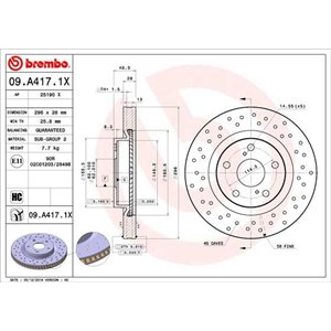 09.A417.1X Тормозные диски BREMBO     