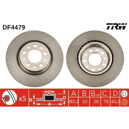 DF4479 Тормозной диск TRW