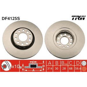 DF4125S  Brake disc TRW 